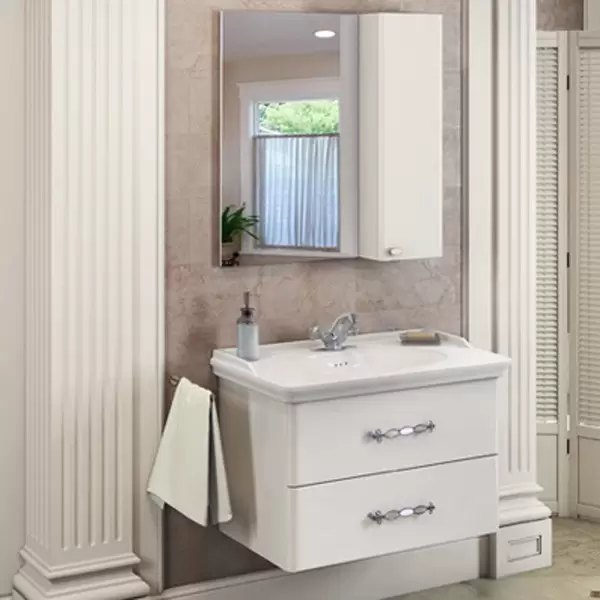 Зеркало-шкаф Неаполь-80 белый глянец COMFORTY 4147561