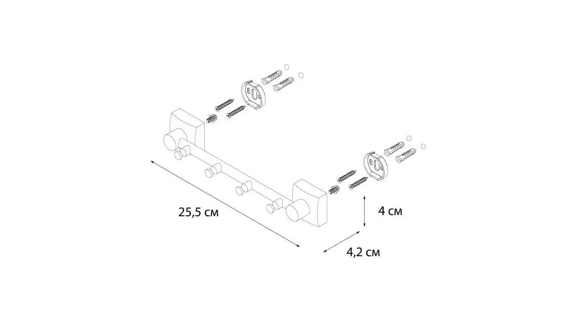 Планка 4 крючка FX-61305-4 FIXSEN