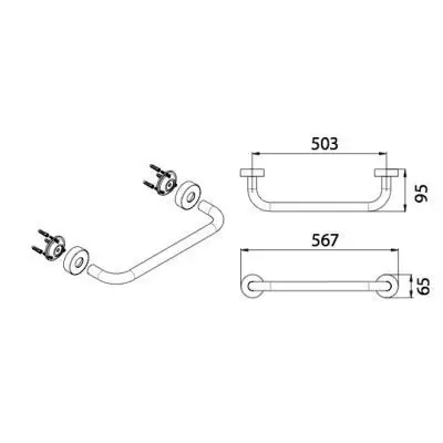 Поручень для ванны 50 см FX-31017C FIXSEN