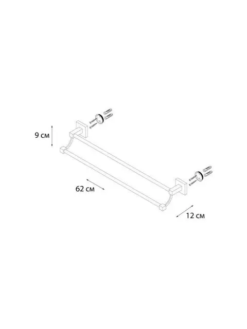 Полотенцедержатель трубчатый 2-ой (60 см.) FX-11102 FIXSEN