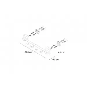 Планка 4 крючка FX-61305В-4 FIXSEN