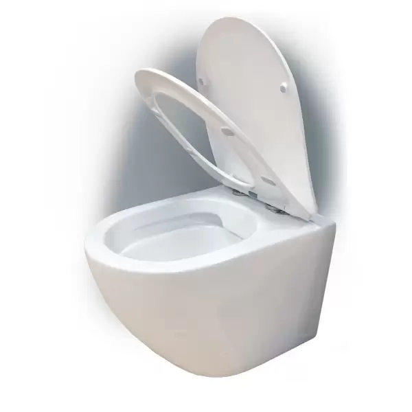 Унитаз подвесной 103, безободковый, сиденье дюропласт softclose тонкое, быстросъем