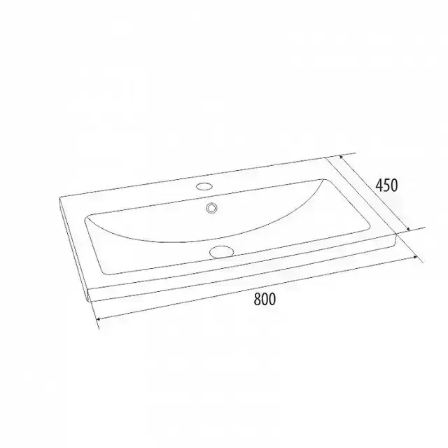 Тумба-умывальник, 80 см, подвесная, белая, New Mirro, NMIR80Wi95K