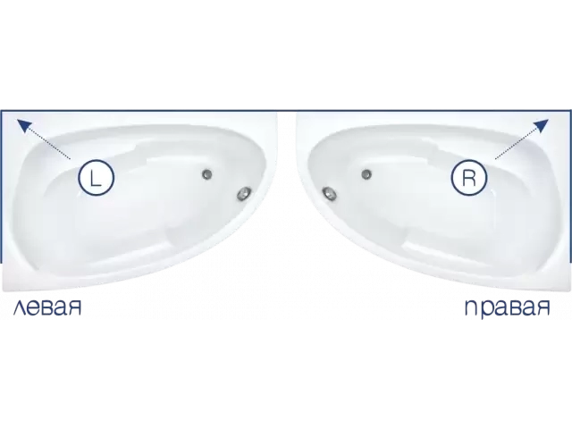 Ванна MICROMEGA DUO асимметричная левая 1700х1050 (белая) E60221RU-00