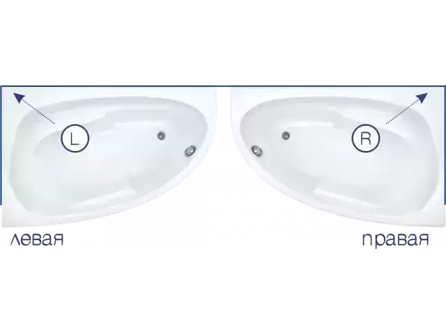 Ванна акриловая, 150х90 см, правая, Male IDDIS MAL159Ri91