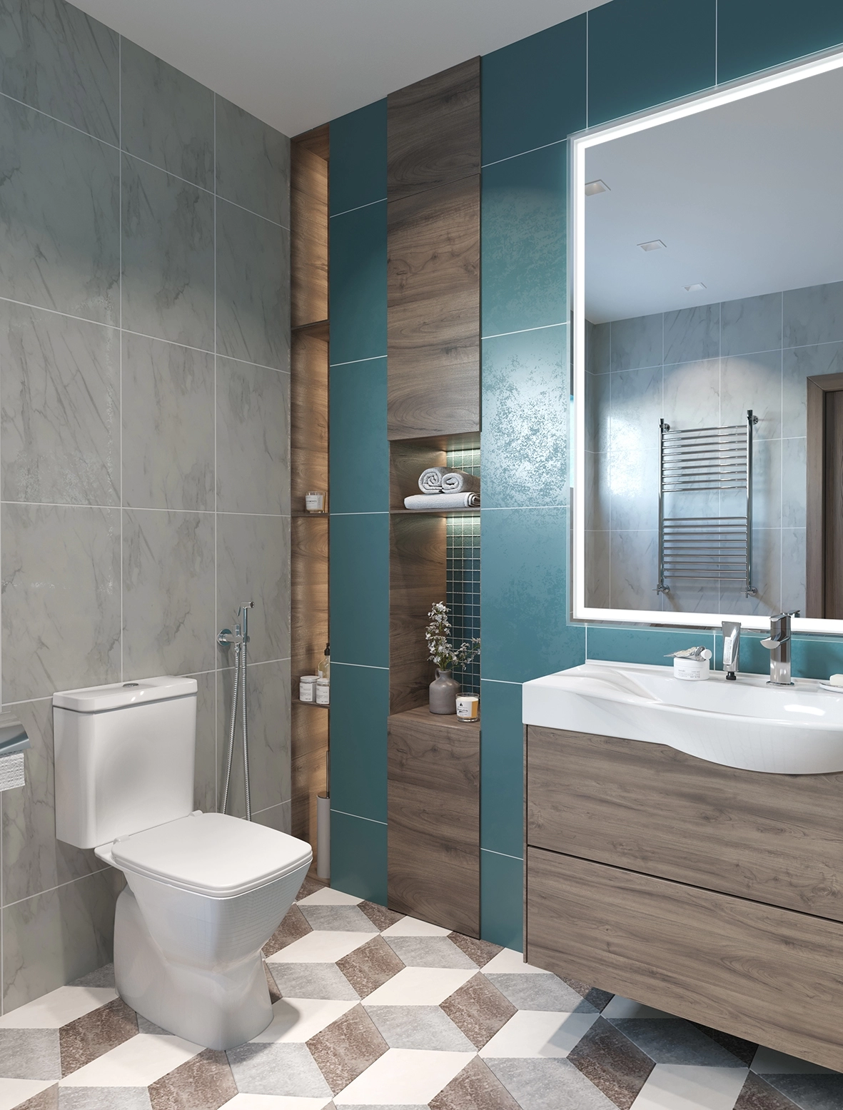 Унитаз-компакт Нео, 1WH302470 прямой выпуск, двухрежимная арматура Oliveira, сиденье дюропласт