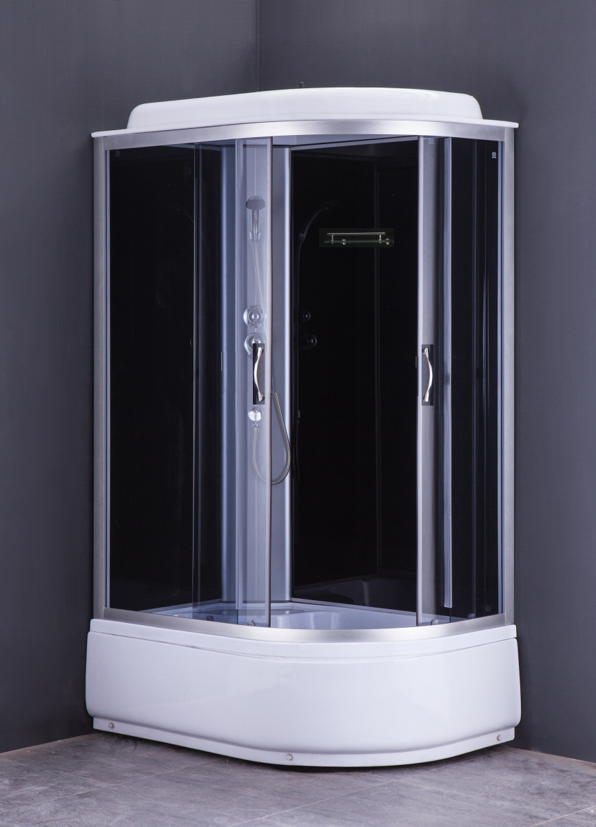 Душевая кабина CS-66120L G 120*80*215 выс. поддон 40 см, черн, стекло 4 мм /00050524/