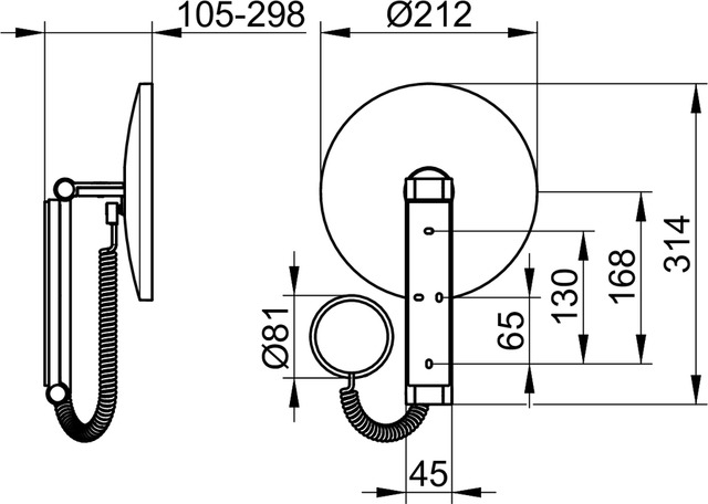 Косметическое зеркало круглое с 2 подсветками и сенсорной панелью iLook_move 17612019000