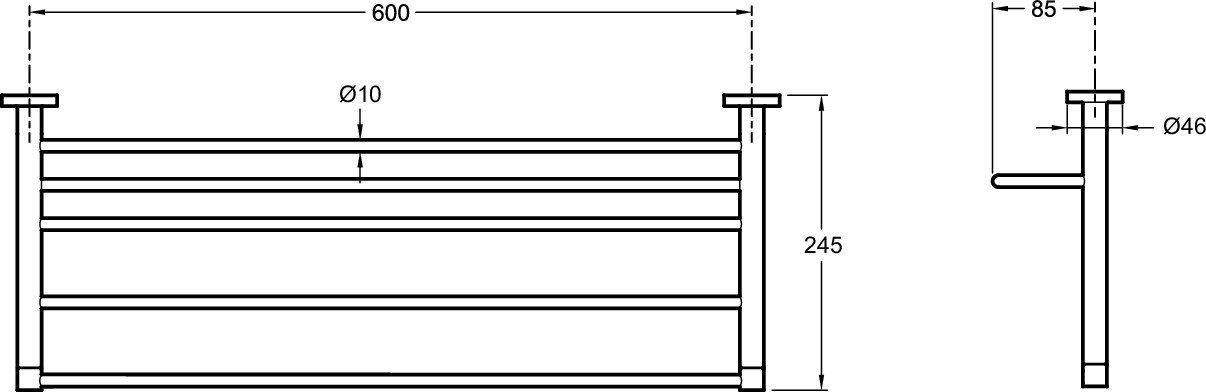 Полка для полотенец,60х24,5 см, EO CLASSIQUE OUT OF COL E77832-CP