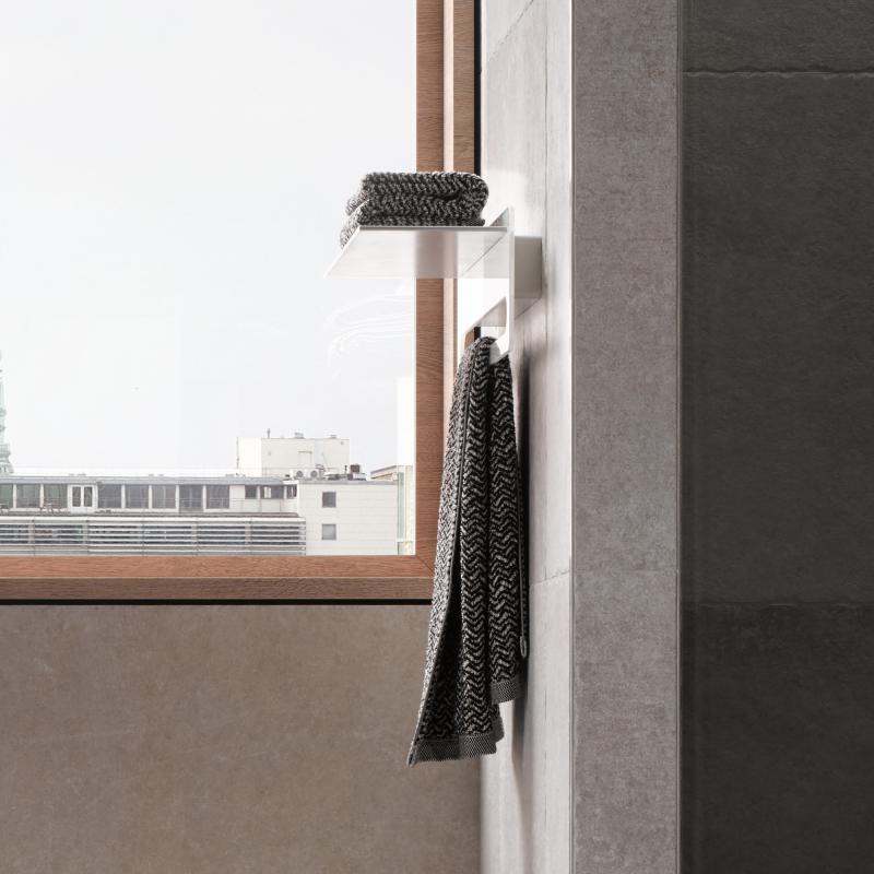 Полка для полотенец ,600 мм, стекло глянцевое белое Edition 400 11575170030