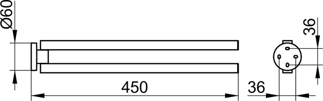 Полотенцедержатель двойной, поворотный, 450 мм, хром Edition 90 19018010000