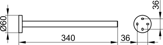 Полотенцедержатель одинарный, неповоротный, 340 мм, хром Edition 90 19022010000