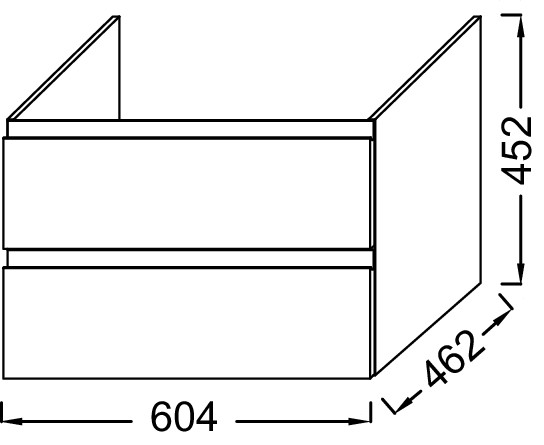 Тумба для раковины 60 см, цвет блестящий черный MADELEINE EB2052-J52