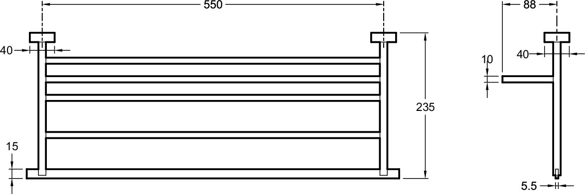 Полка для полотенец, 55,5 х 23,5 см. OUT OF COL E77882-CP