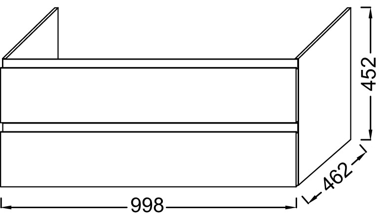 Тумба для правосторонней раковины 100 см, цвет матовый белый MADELEINE EB2055-J51