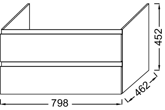 Тумба для раковины 80 см, цвет блестящий черный MADELEINE EB2053-J52