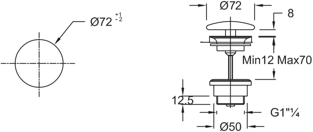 Донный клапан с керамической заглушкой для раковины Delta Pure OUT OF COL E78263-00