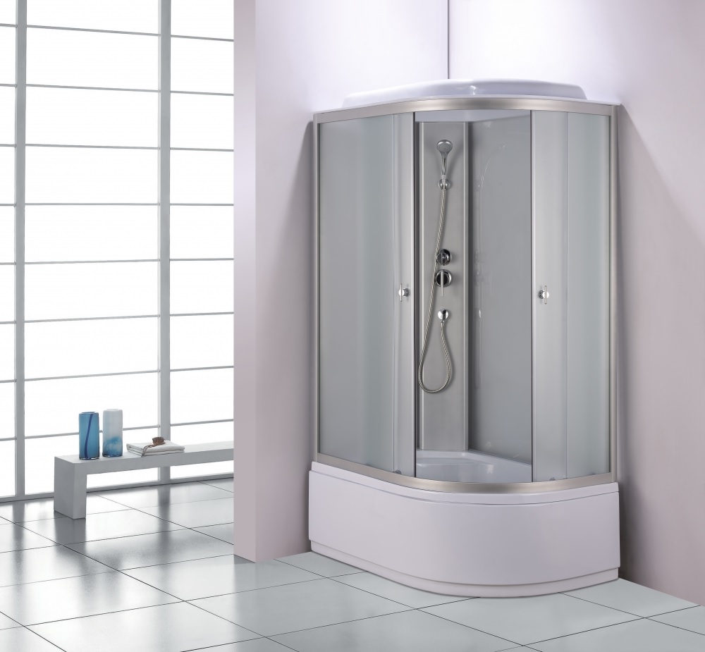 Душевая кабина эконом, матовое стекло, профиль хром, ВМ-720 L (120х80)