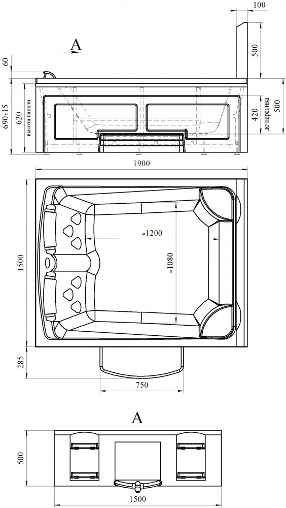 Минибассейны Римини (панели пластиковая вагонка) 1-30-0-0-0-048
