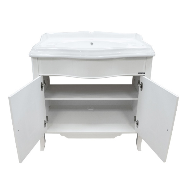 Тумба-умывальник Версаль-90 слоновая кость с раковиной JS90 (3130383)