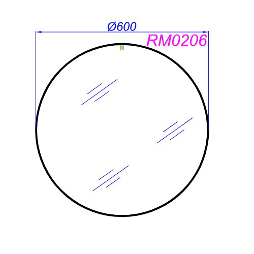 Зеркало в металлической раме RM, цвет белый, RM0206W