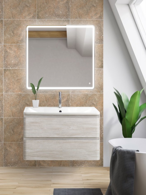 База под раковину подвесная, ACQUA Rovere Vintage Bianco, 800x450x500, ACQUA-800-2C-SO-RVB