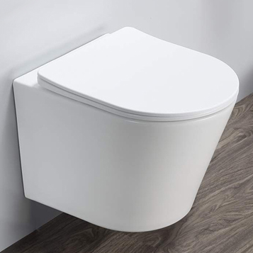 Унитаз подвесной 105MW безободковый, сиденье дюропласт softclose тонкое, быстросъём, белый матовый