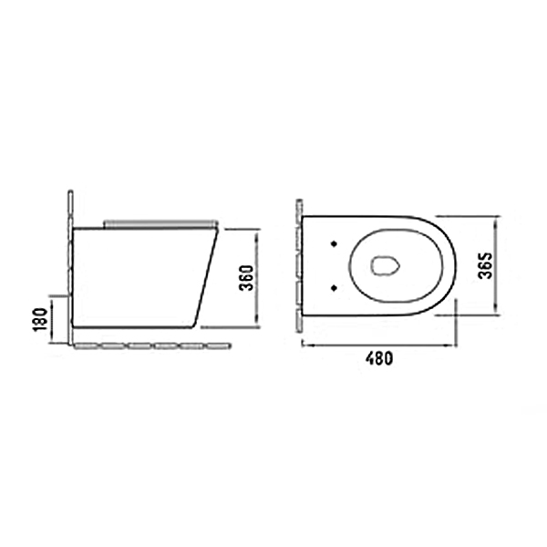 Унитаз подвесной 105MW безободковый, сиденье дюропласт softclose тонкое, быстросъём, белый матовый