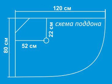 Душевая кабина (задние стекла белые, передние стекла прозрачные, профиль черный) ВМ-865 L (120х80)