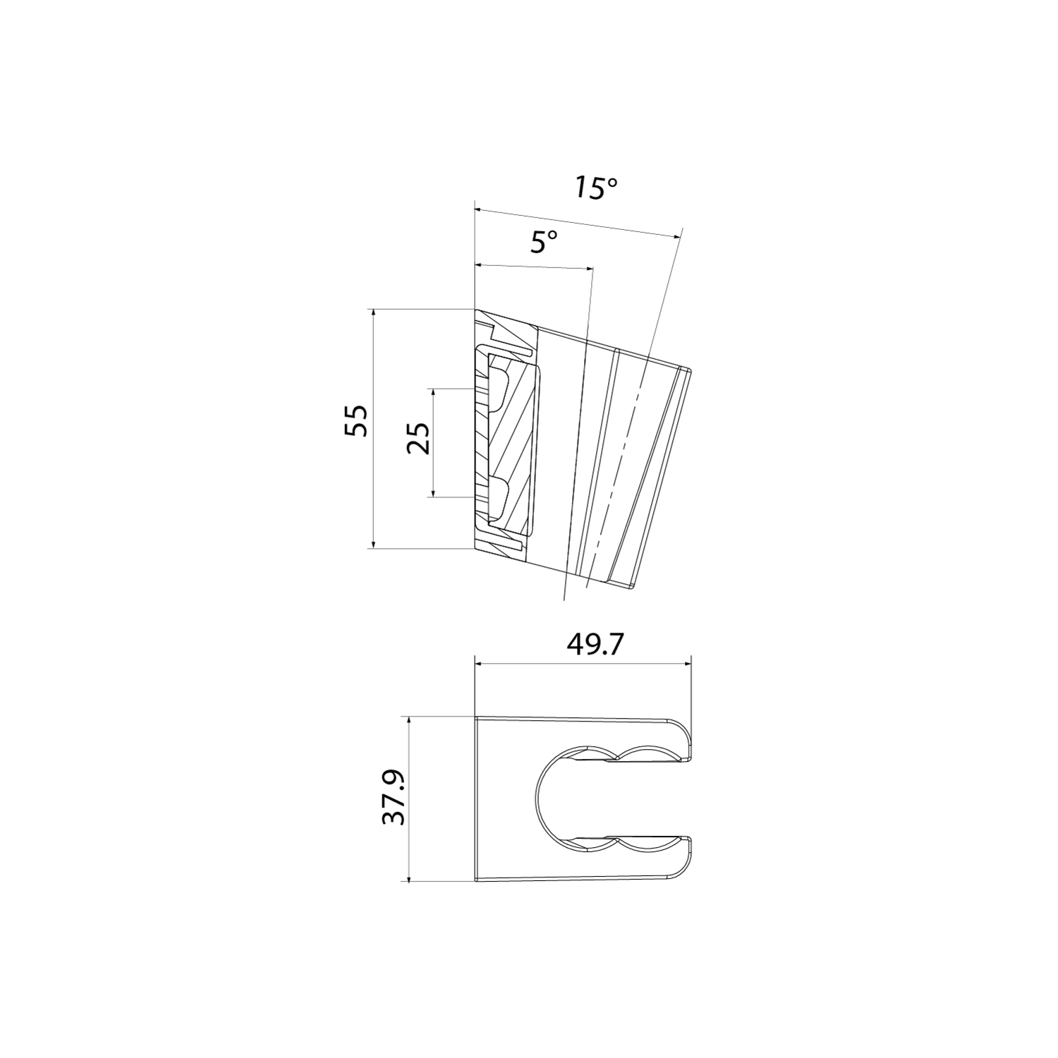 Держатель для лейки, черный, 080, IDDIS, 080BL00i53