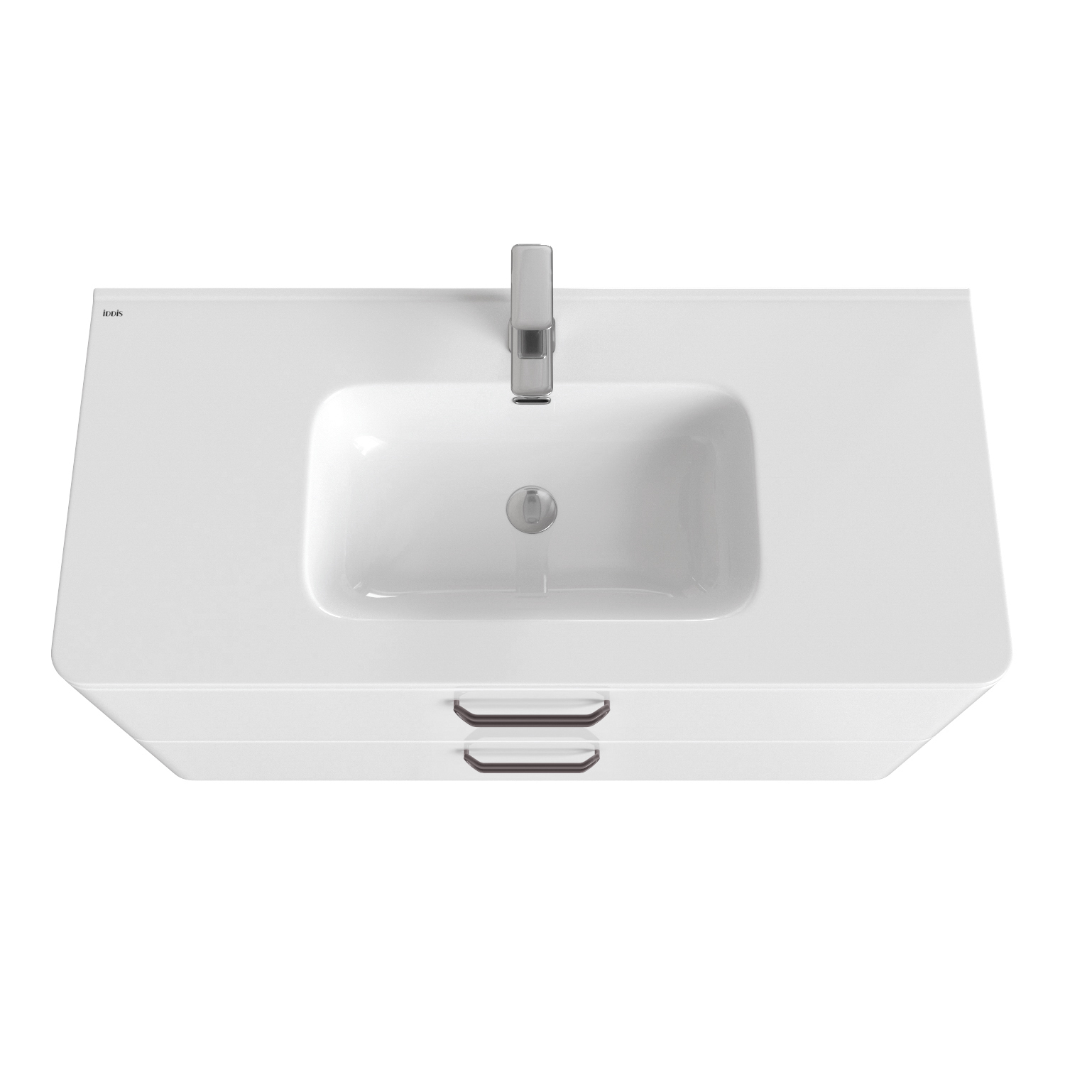 Тумба с умывальником, подвесная, 100 см, белая, Brick BRI10W1i95K Iddis