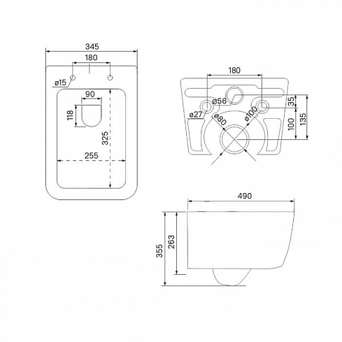Унитаз подвесной безободковый с сиденьем микролифт Bridge BRIRDSEi25 IDDIS