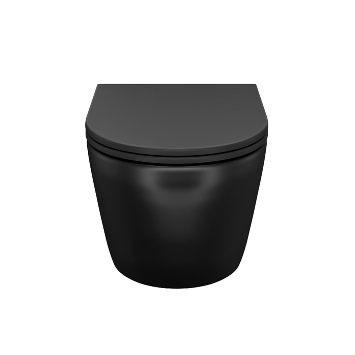 Унитаз подвесной безободковый чёрный матовый с сиденьем микролифт Blanco BLAR3BMi25 IDDIS