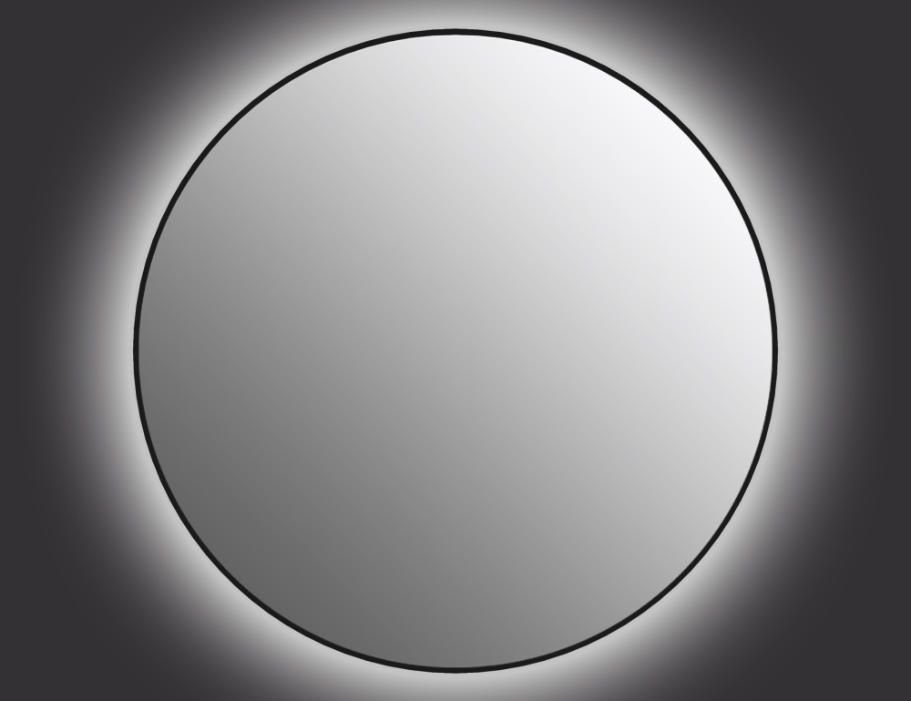 Зеркало ECLIPSE smart 100x100 с подсветкой круглое в черной рамке 64149 Cersanit