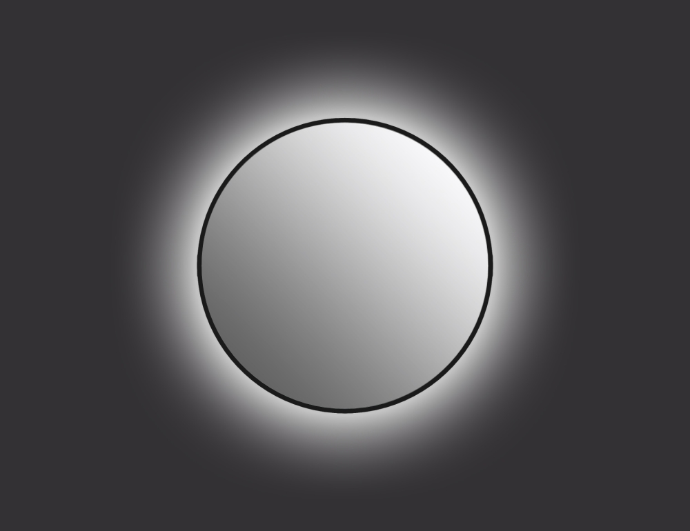 Зеркало ECLIPSE smart 60x60 с подсветкой круглое в черной рамке 64146 Cersanit