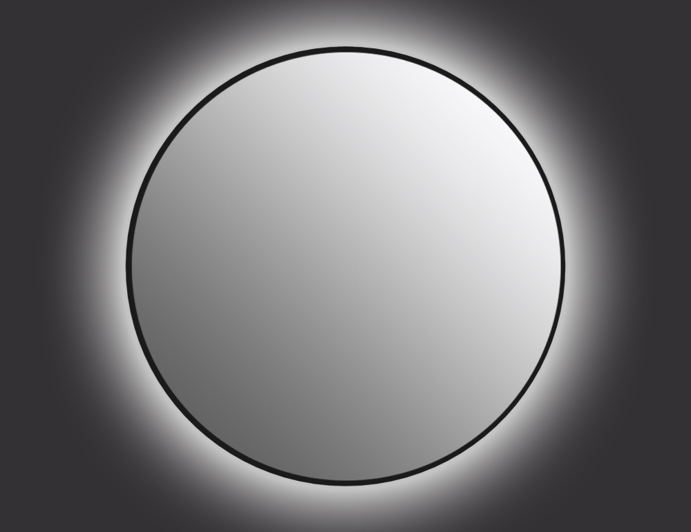 Зеркало ECLIPSE smart 90x90 с подсветкой круглое в черной рамке 64148 Cersanit