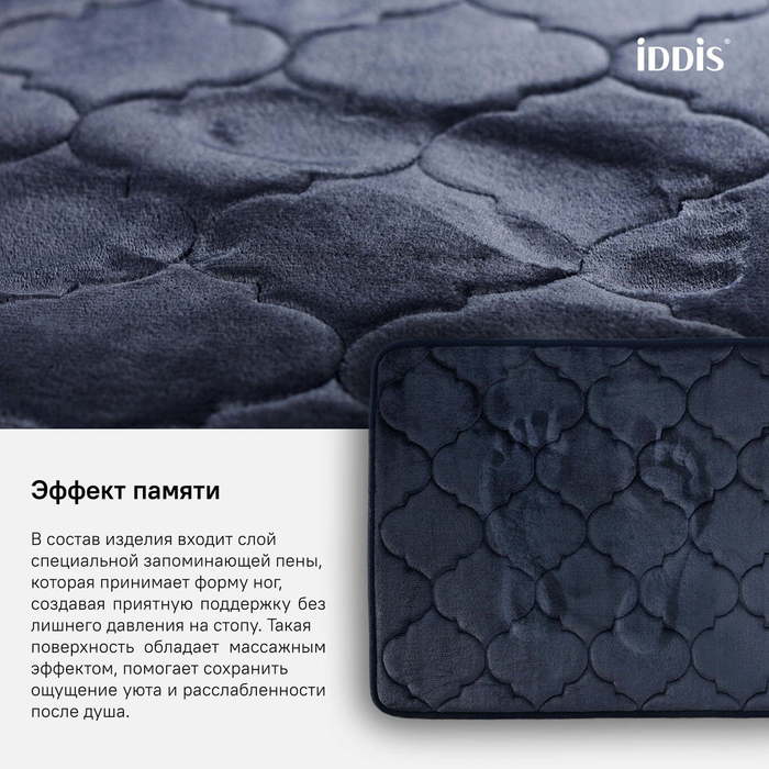 Коврик для ванной комнаты Basic 50*80 см полиэстер с запоминающей пеной B20P580i12 Iddis