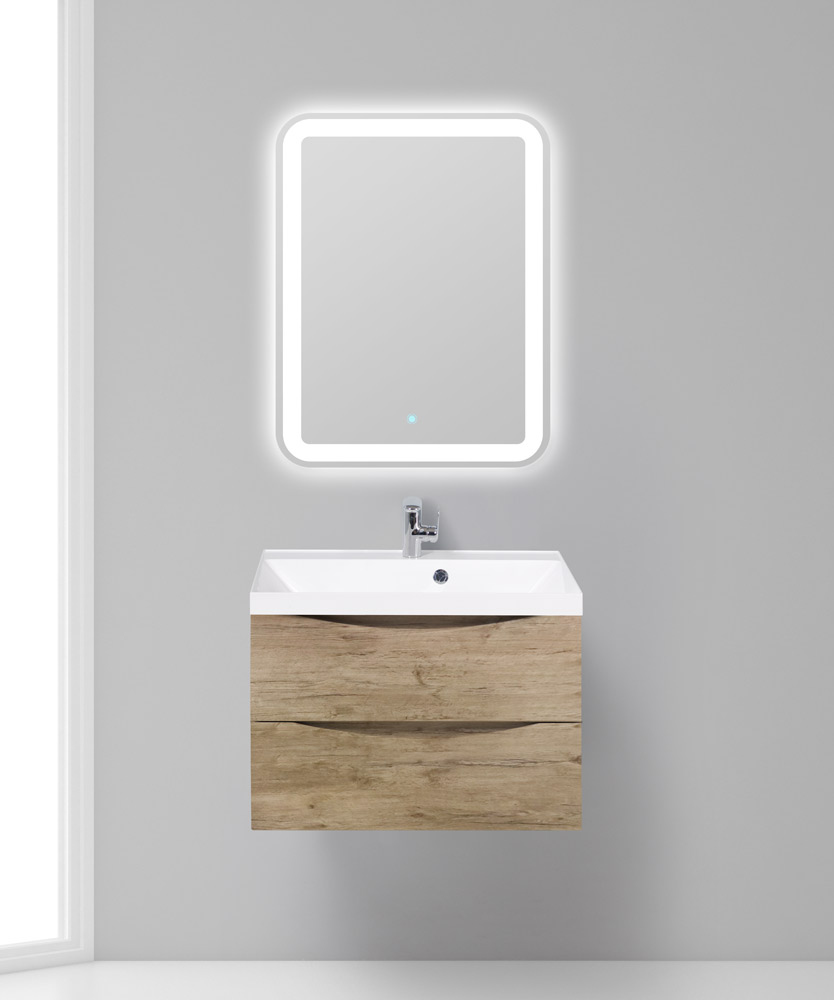 Тумба под раковину подвесная с двумя выкатными ящиками MARINO Rovere Nature 700x450x500 BelBagno