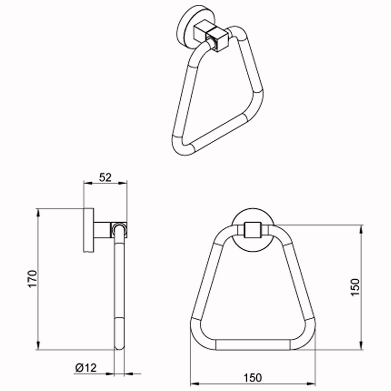 Полотенцедержатель NESSY хром AZ-73111 Azario