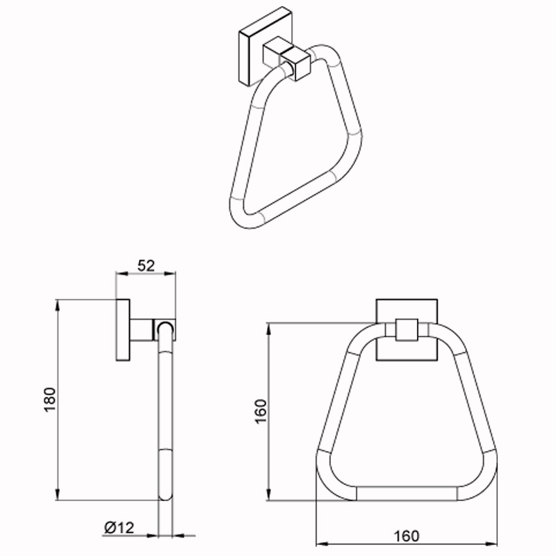 Полотенцедержатель RINA хром AZ-87011 Azario