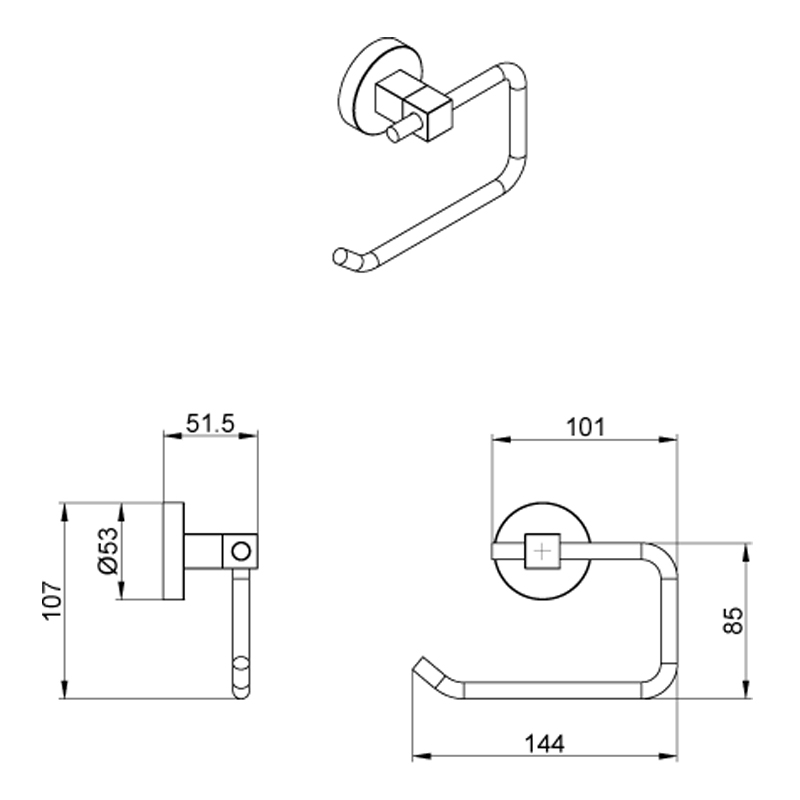 Бумагодержатель без крышки NESSY хром AZ-73110A Azario