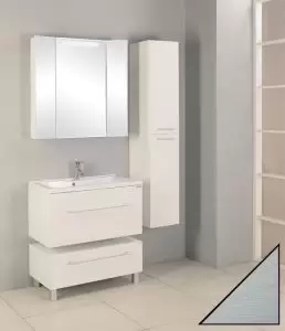 Шкаф-колонна Мадрид М правая рифт белый