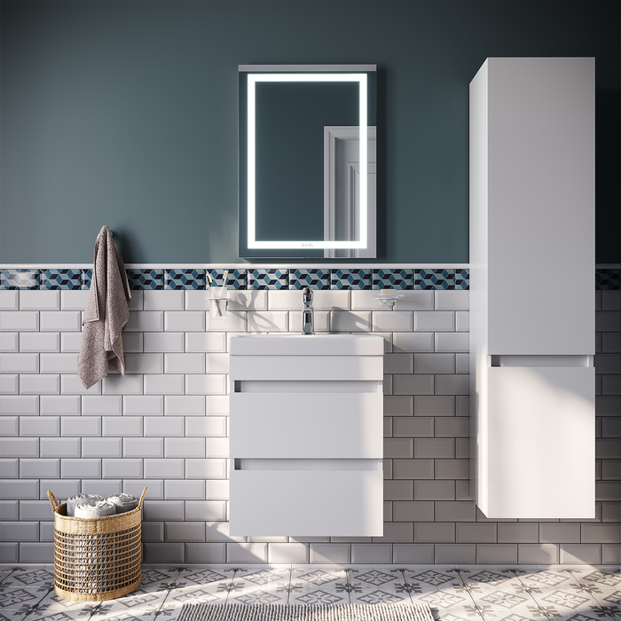 Тумба с умывальником подвесная с ящиками, белая, 50 см, Zodiac ZOD5CB0i95K Iddis