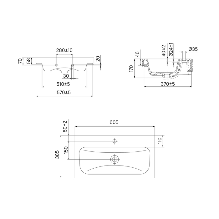 Тумба с умывальником напольная с дверцами, белая, 60 см, Zodiac ZOD6CDFi95K Iddis