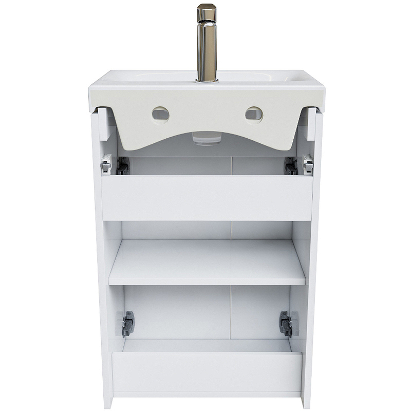 Тумба с умывальником напольная с дверцами, белая, 50 см, Zodiac ZOD5CDFi95K Iddis