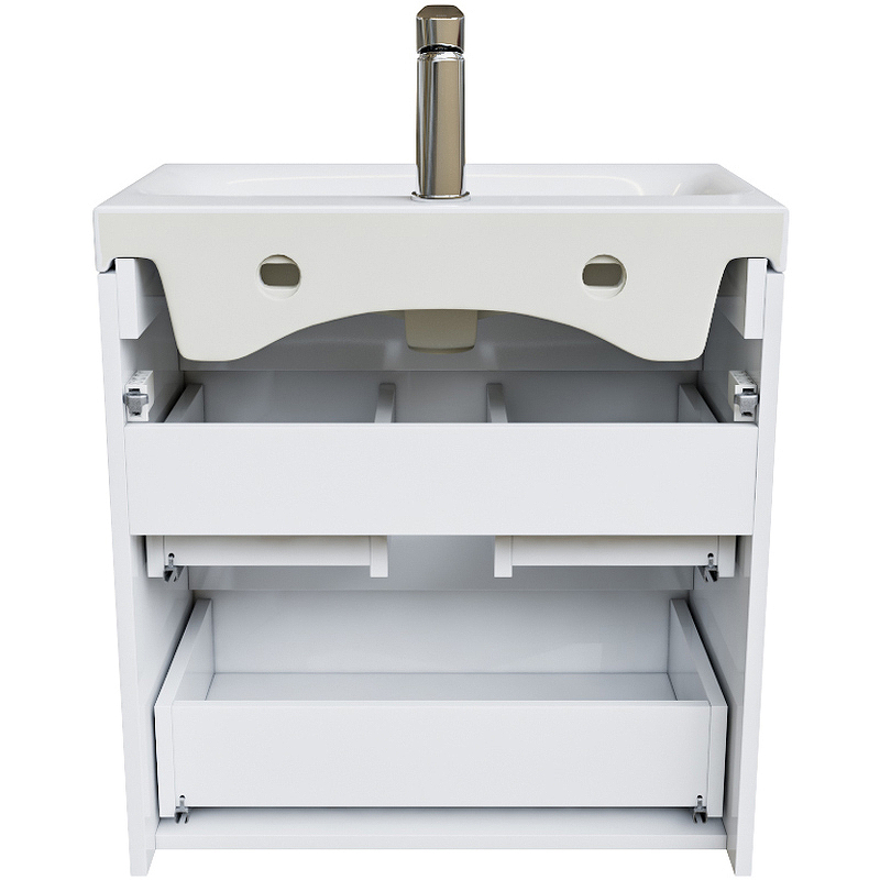 Тумба с умывальником подвесная с ящиками, белая, 60 см, Zodiac ZOD6CB0i95K Iddis