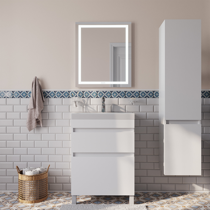 Тумба с умывальником напольная с ящиками, белая, 60 см, Zodiac ZOD6CBFi95K Iddis