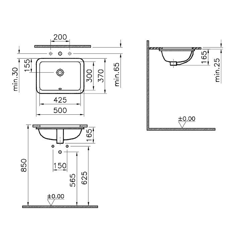 Раковина встраиваемая S 20 5474B003-0618