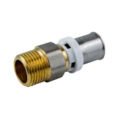 Муфта пресс латунь никель ДН20х 3/4" НР STI