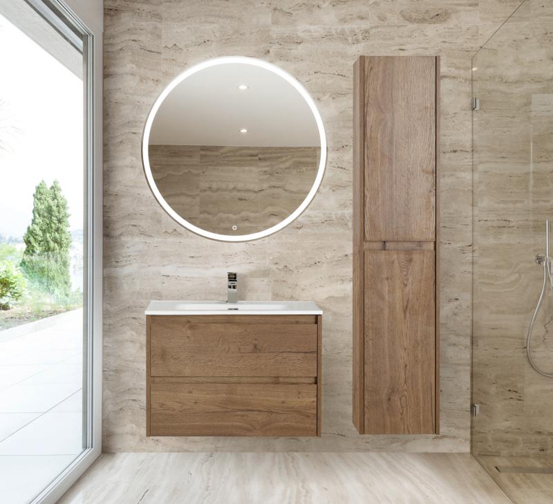 Шкаф подвесной с двумя дверцами с двумя полками KRAFT Rovere Galifax Bianco 330x300x1600 BelBagno